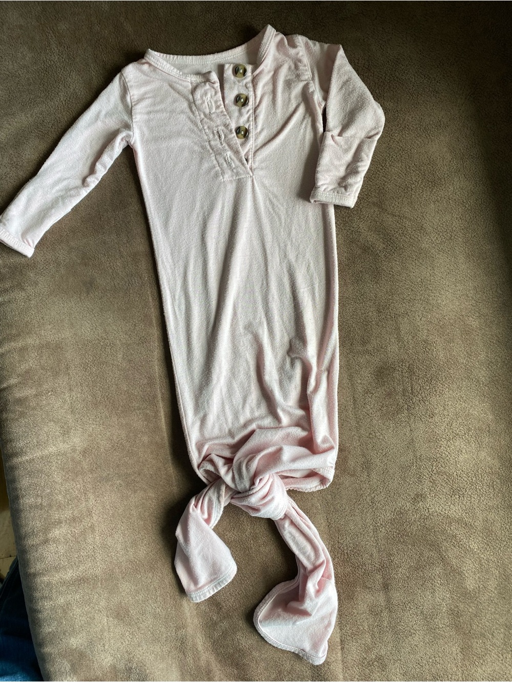Soft Pink Knotted Sleep Gown Baby